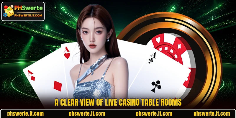 A clear view of live casino table rooms