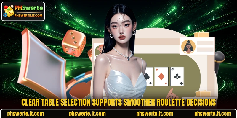 Clear table selection supports smoother roulette decisions Clear table selection supports smoother roulette decisions