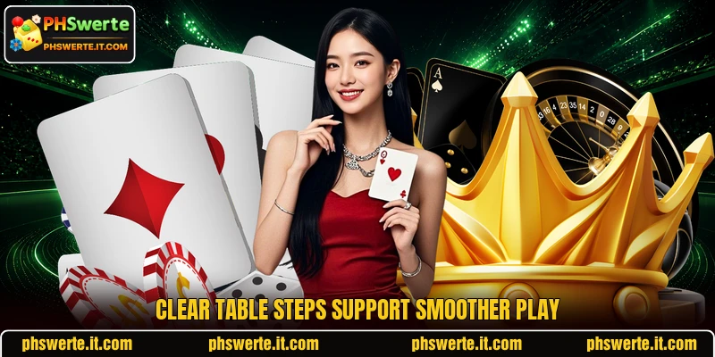 Clear table steps support smoother play