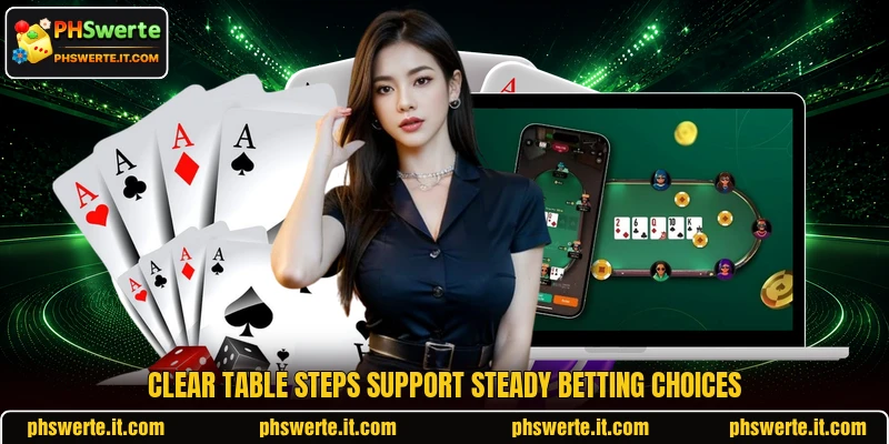 Clear table steps support steady betting choices Clear table steps support steady betting choices
