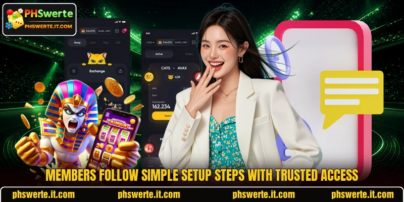 Members follow simple setup steps with trusted access