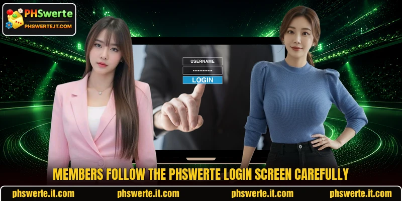 Members follow the PHSwerte login screen carefully Members follow the PHSwerte login screen carefully