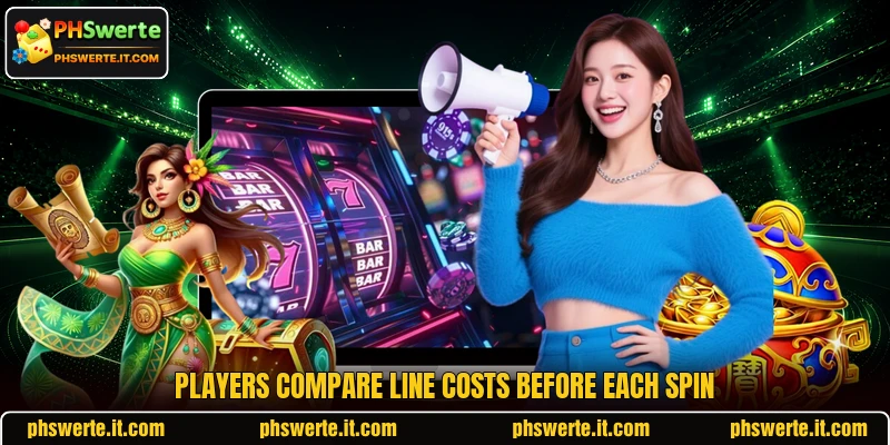 Players compare line costs before each spin Players compare line costs before each spin