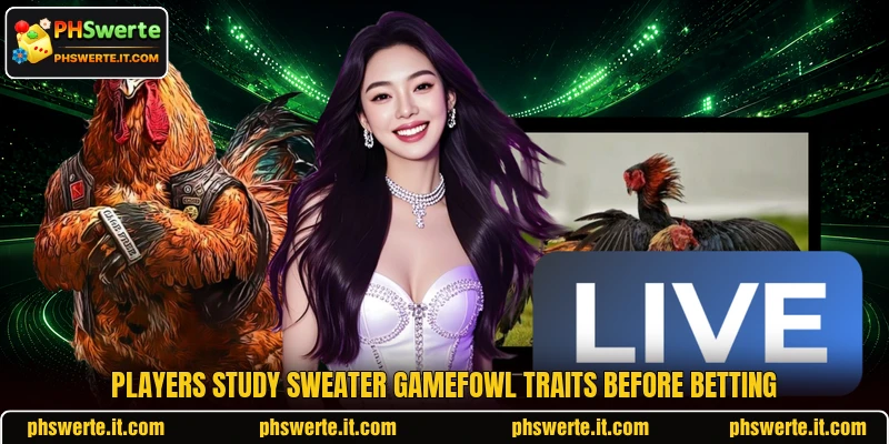 Players study Sweater Gamefowl traits before betting Players study Sweater Gamefowl traits before betting